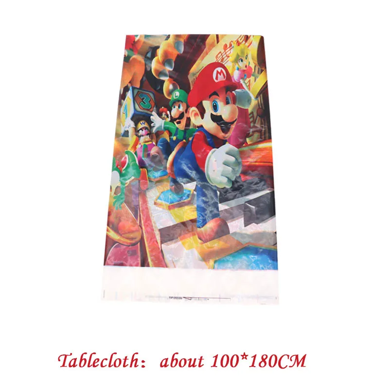 Тема "Супер Марио" одноразовая посуда стакан для тематической вечеринки тарелка принадлежности украшения день рождения украшения для детей - Цвет: Tablecloth1pc
