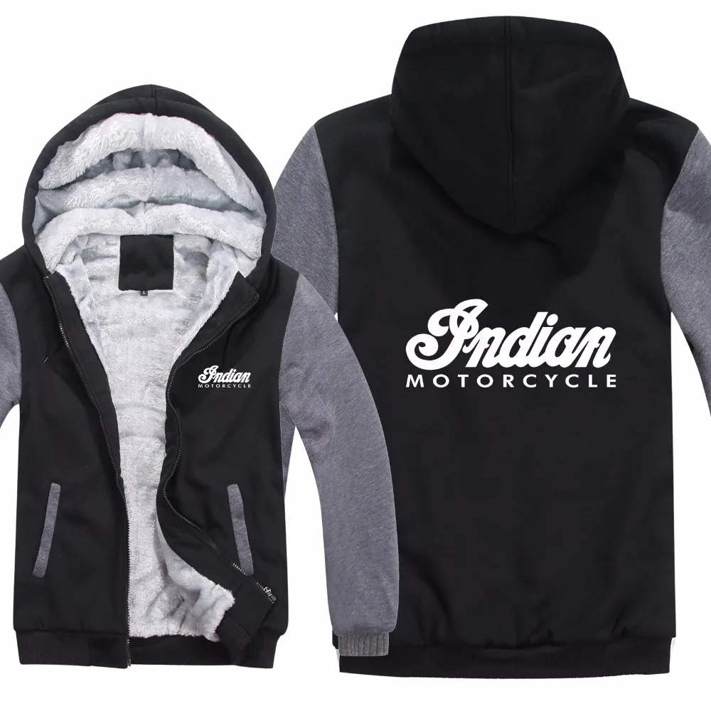 

Indian Motorcycle Hoodies Winter Men Fashion Wool Liner Jacket Indian Motorcycle Sweatshirts Men Coat HS-008