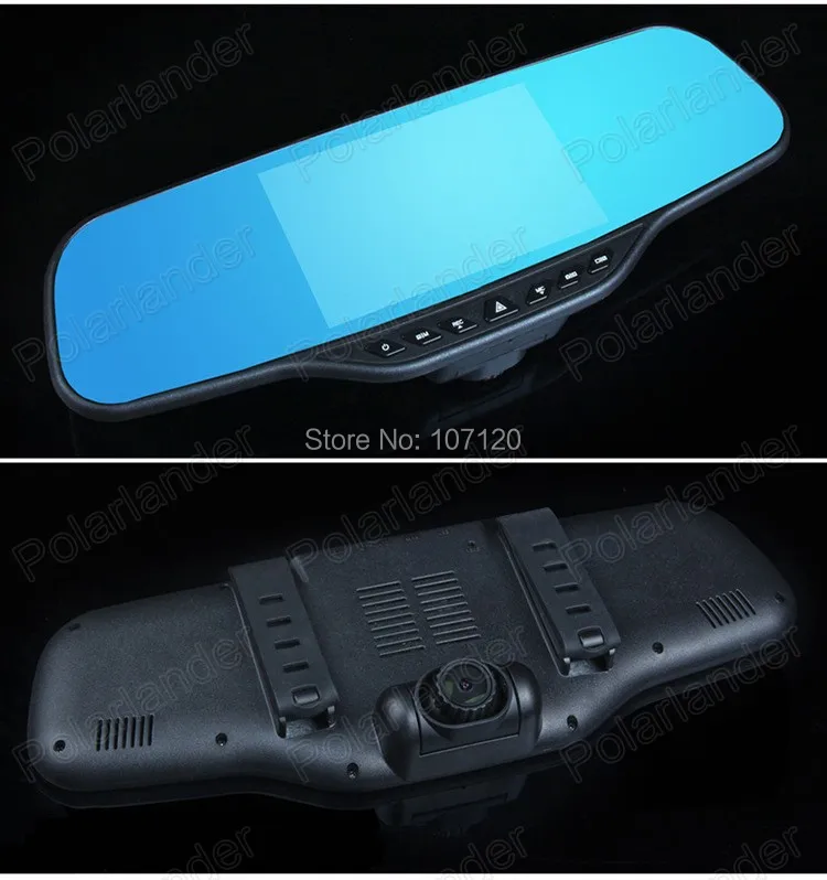 

High Quality 4.3" Mirror Recorder Real 1080P Car DVR Dual Camera 170 Degree Vehicle BlackBox Dash Camera G-sensor