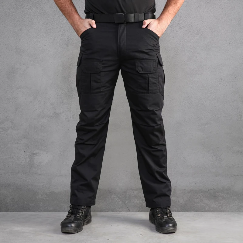 New Mens Tactical Pants Multiple Pocket Elasticity Military Commuter Combat Trousers Men Urban Casual Black Cargo Pants Pockets