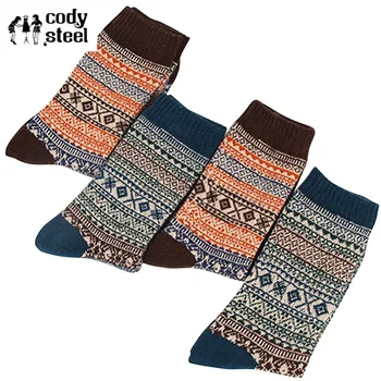 

Fashion Long Socks Vintage Men Socks Thicken Man Classic National Wind In Tube Socks Color Male 2pairs/lot=4piece