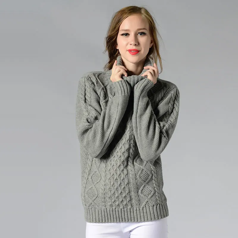 

Pullover Women's Jumper Turtleneck Sweater Female Jumper Women Warm Sweater thick Winter Cable Knitted Oversized Sweater Z5457