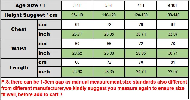 Size chart Alice
