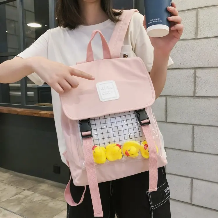 Harajuku водонепроницаемый прозрачный рюкзак из ткани Оксфорд для женщин повседневные рюкзаки Mochila Feminina Sac A Dos школьные сумки