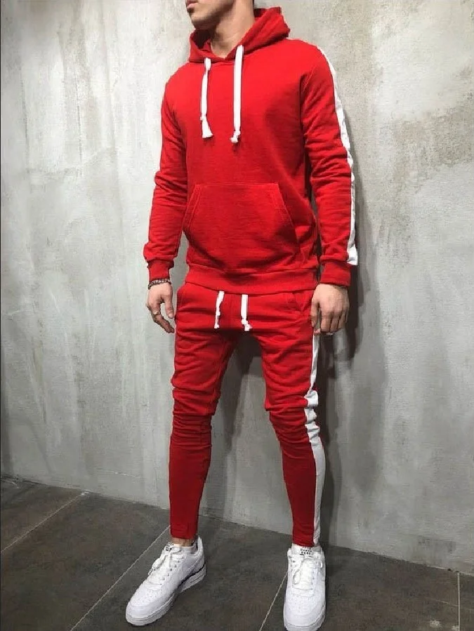 Zogaa 2019 New Spring Men Sets Fleece Cotton Sweatshirt + Pants Male Tracksuit Warm Sporting Suit Malechandal Hombre Sportswear