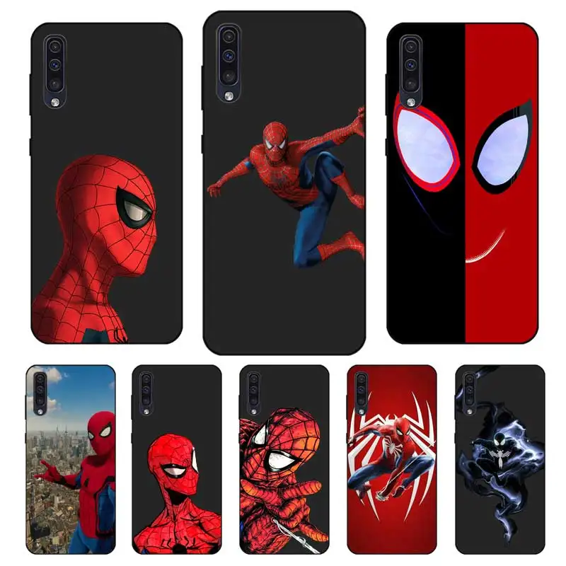 P200 Человек-паук черный силиконовый чехол для samsung Galaxy A6 A7 A8 A9 A10 A30 A40 A50 A60 A70 A80 A90 5G A20E