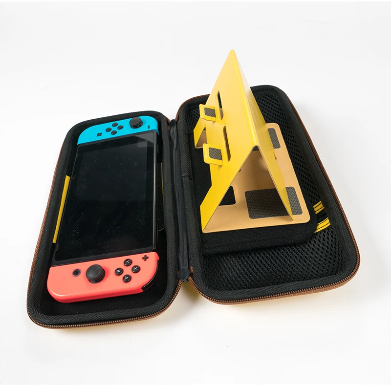 Let's Go Pikachus Storage Console bag+Adjustable Bracket Play Stand Holder for Nintendos NS Switch Console Tempered Glass Film