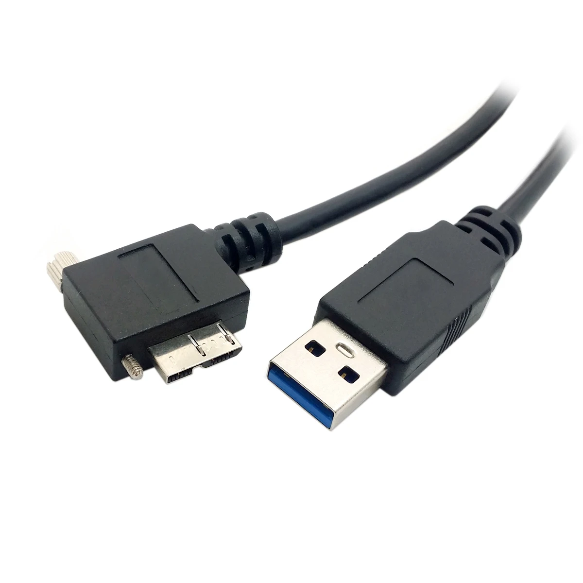 

USB 3.0 A Male to Micro B Left Angled 90 Degree Cable with Locking Screws for Nikon D800 D800E D810 5m