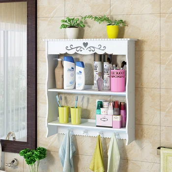 

Bathroom shelf wall hanging bathroom wall perforation-free waterproof toilet wall suction type washstand receptacle LM1226929