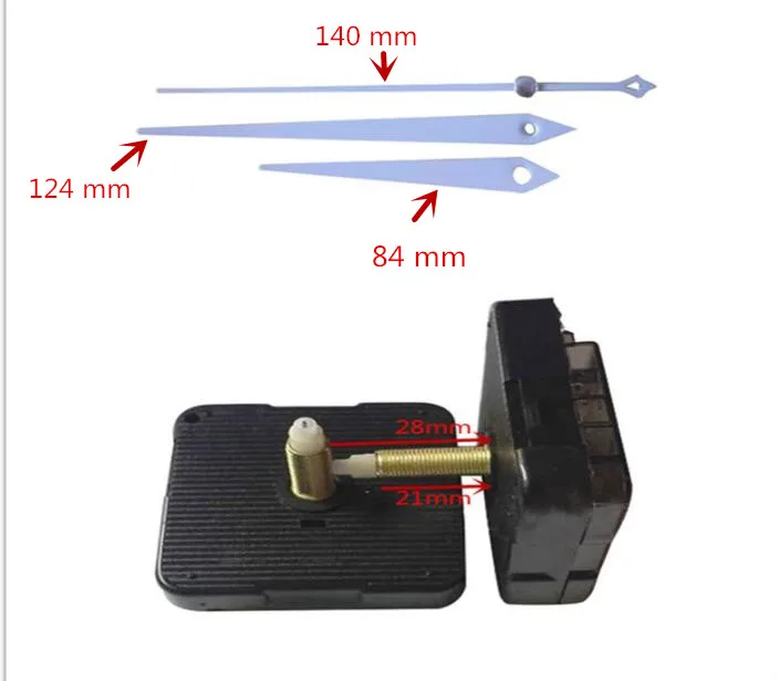

10 pieces white triangle 28mm Shaft DIY White Hand Quartz Movement Silent Mechanism Wall Clock Repair Parts