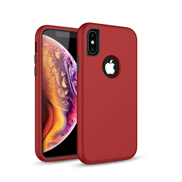 Чехол для телефона s для iPhone Xs Max X XR 6 6s 8 7 Plus ударопрочный защитный чехол гибридный жесткий резиновый защитный чехол - Цвет: Красный