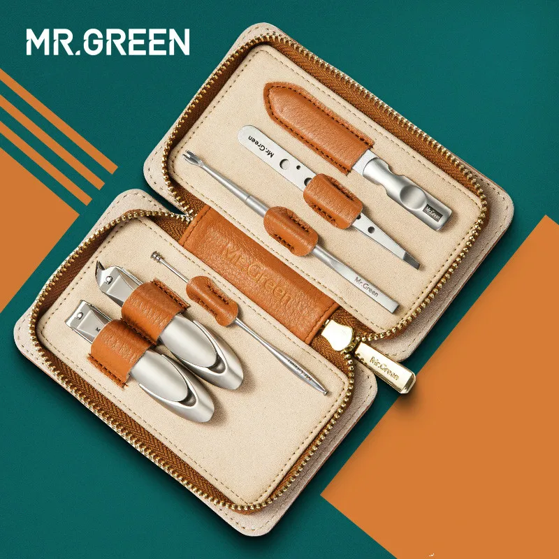MR. GREEN Набор для ногтей из высококачественной нержавеющей стали с коробка из воловьей кожи посылка набор для ухода за ногтями пилочка для ухода за ушами