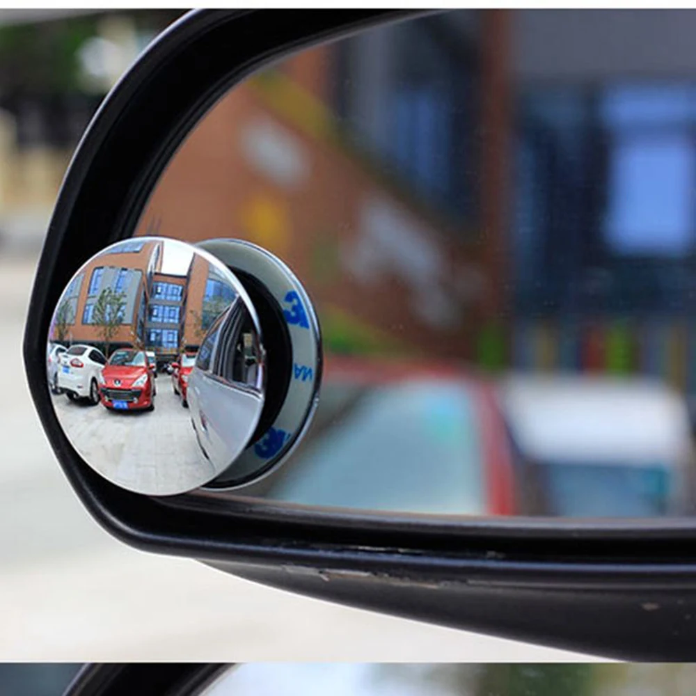 JiuRong 2 Piezas Espejo de Punto Ciego para Coche 360 Grados Espejo Circular Ajustable para estacionamiento Espejo retrovisor