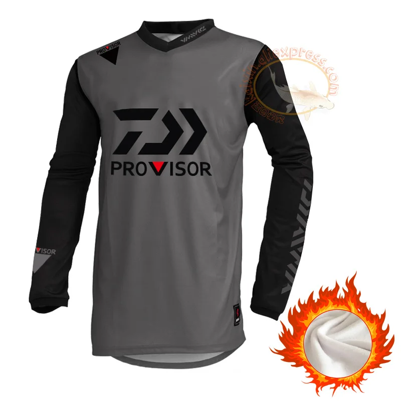

2019 DAWA Fishing Clothes Large Code Winter Fleece Fishing Clothing Breathable Quick Drying Long Sleeve Fishing Shirts 2SX-5XL