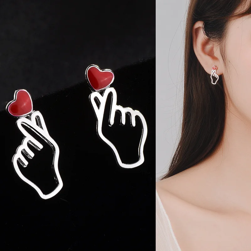 

Jewelry & Accessories,Fashion Jewelry,Stud Earrings.925 silver hand earrings.