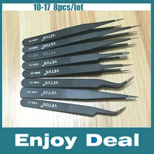 Хорошее качество антистатические ESD 10-17 Пинцет Набор для паяльной станции сварочные инструменты 8 шт./партия