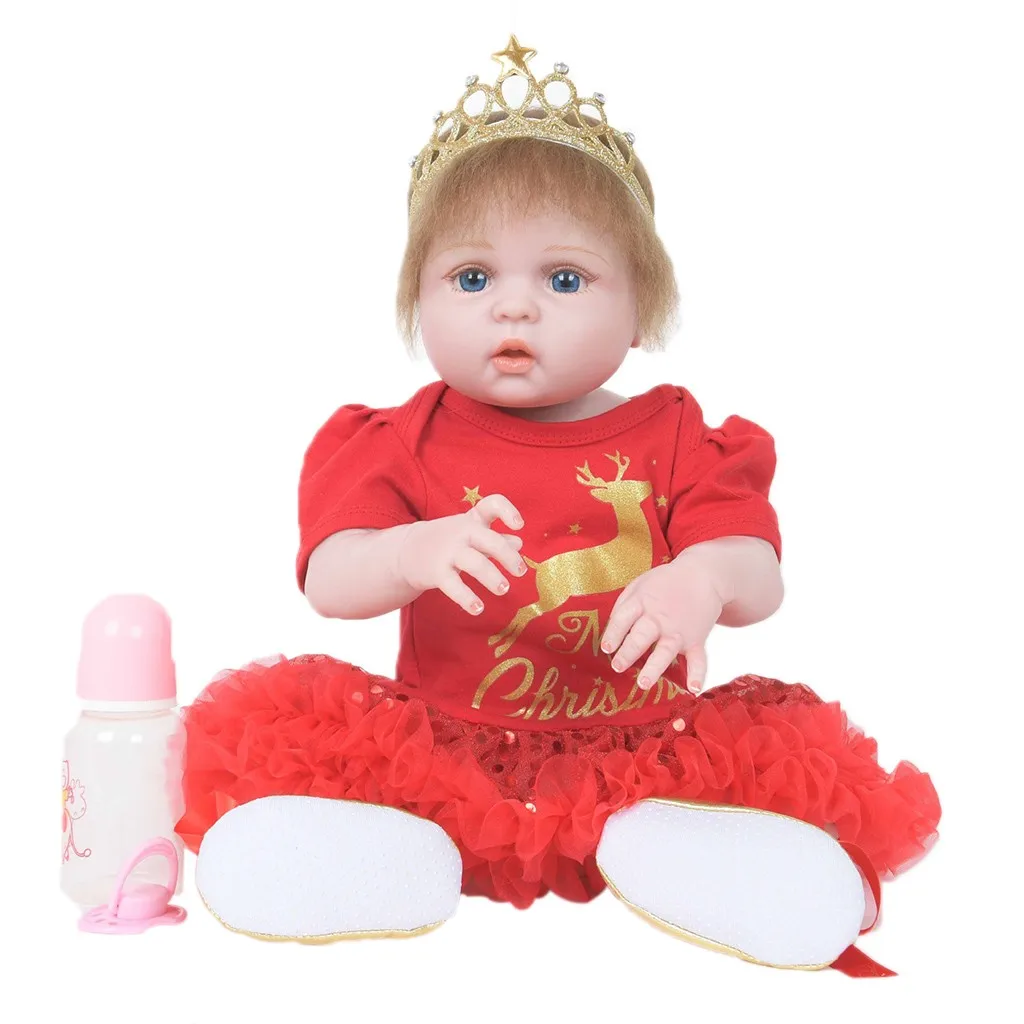

22inch 55cm Soft full Silicone Reborn Dolls Baby Realistic Doll Reborn Full Vinyl Boneca BeBe Reborn Doll For Girls ye11.22
