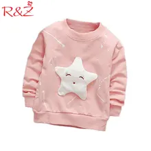 R&Z Baby Girls T-shirt 2017 Spring Baby Girls Girl Cartoon Long Sleeves Round Neck Cotton Shirt Kids Clothing Top