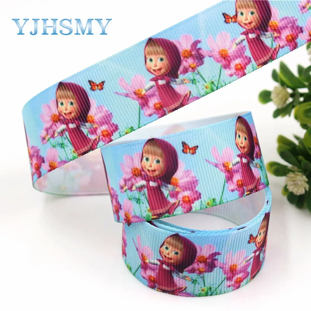 

YJHSMY G-18616-501,25 mm 10 yards Cartoon Ribbons Thermal transfer Printed grosgrain Wedding Accessories DIY handmade material