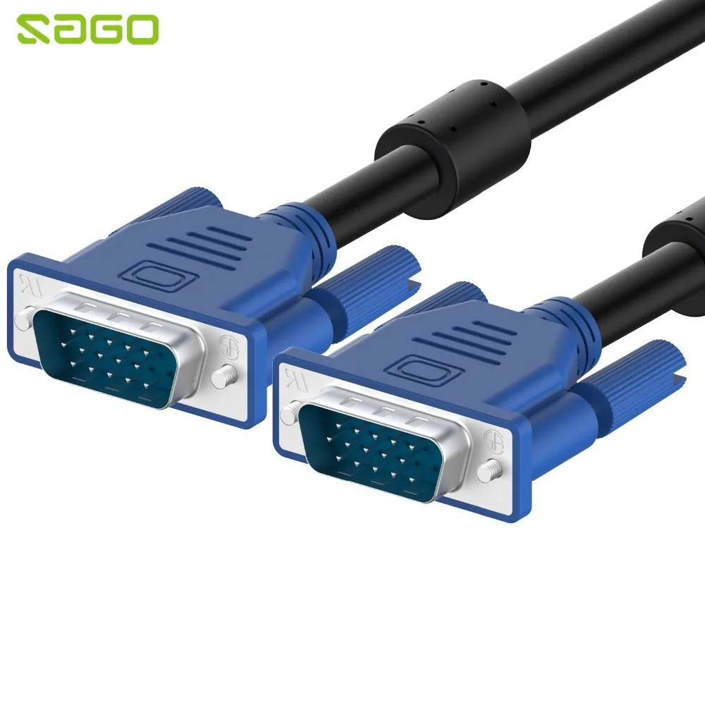 الساغو VGA إلى VGA ذكر لذكر فيديو محوري كابل الشاشة دعم 1080 وعاء كامل HD لأجهزة العرض التلفزيونات العالية التعريف PC الساغو VGA إلى VGA ذكر لذكر فيديو محوري كابل الشاشة دعم 1080 وعاء كامل HD لأجهزة العرض التلفزيونات العالية التعريف PC