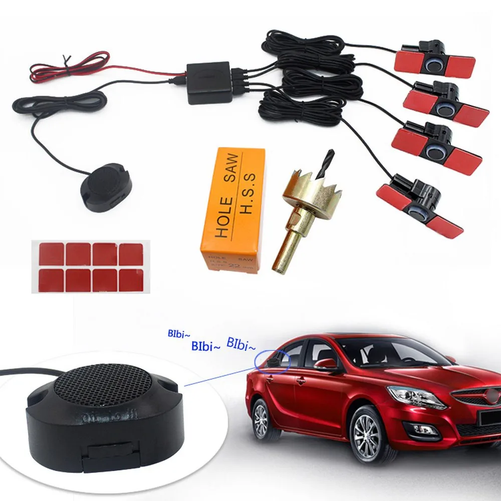 

Car Parking Sensor Reverse Backup Car Parking Radar Monitor Detector System with 4 Sensors Reversing Radar Parking Assistant