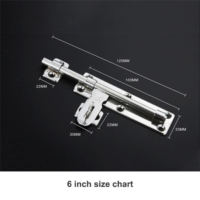 6/8 дюймов из нержавеющей стали фурнитура Дверной замок защелка-болт навесной Замок Набор матовый из нержавеющей стали дверные замки для безопасности дома