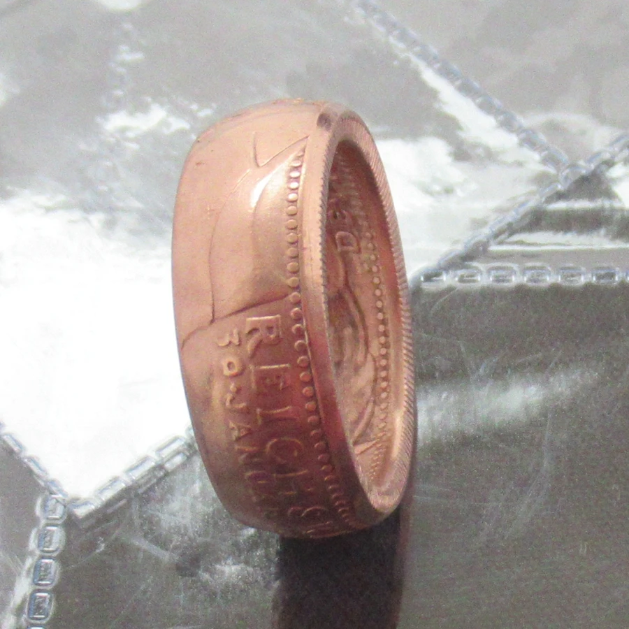 

Coin Rings Handcraft Ring Handmade from German Coin Copper Ring US Size 9 - 16 #