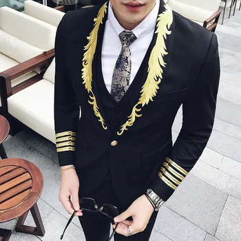 

Fashion Palace Wind Night Shop Personality Men's Slim Suit Bar Special Embroidered Professional Blazer
