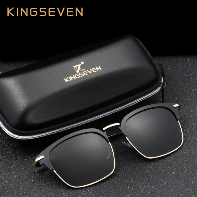 Kingseven дизайн Для мужчин поляризационные квадратный Солнцезащитные очки для женщин унисекс модные мужские очки авиации Алюминий ноги 100% УФ-защитой n7902