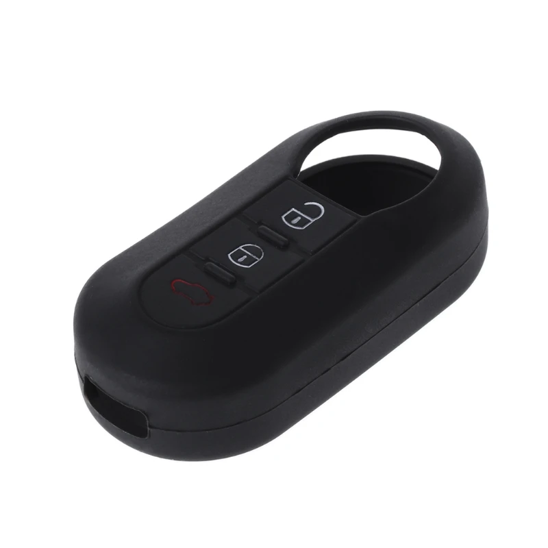 

3 Buttons Silicone Car Key Fob Cover Case Protector For Fiat 500 Vibration