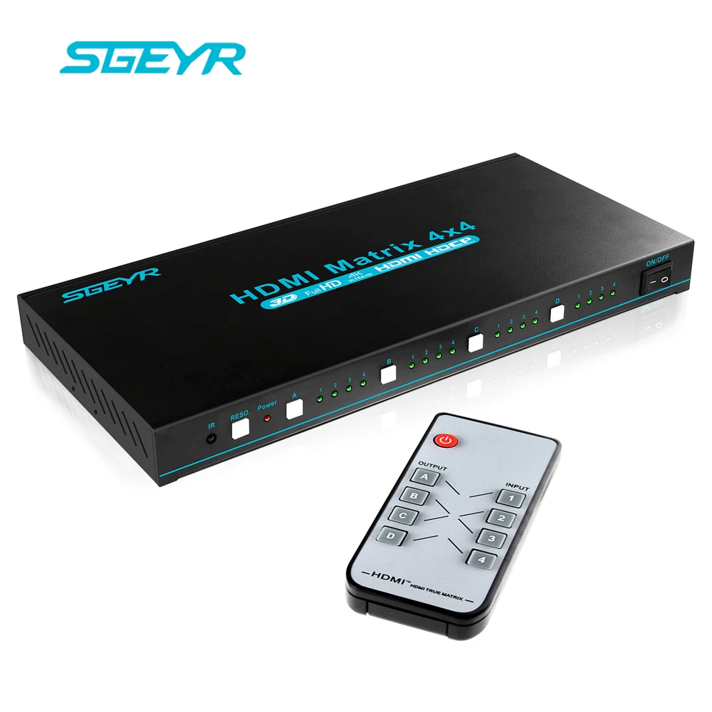 4K HDMI 4x4 матричный коммутатор 4 входа в выхода ТВ матрица с поддержкой ИК-пульта