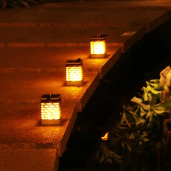 

LED Solar Lamp Flickering Smokeless Flameless Candle Waterproof Flame Lamp Flickering Garden Light Hanging Solar Lantern