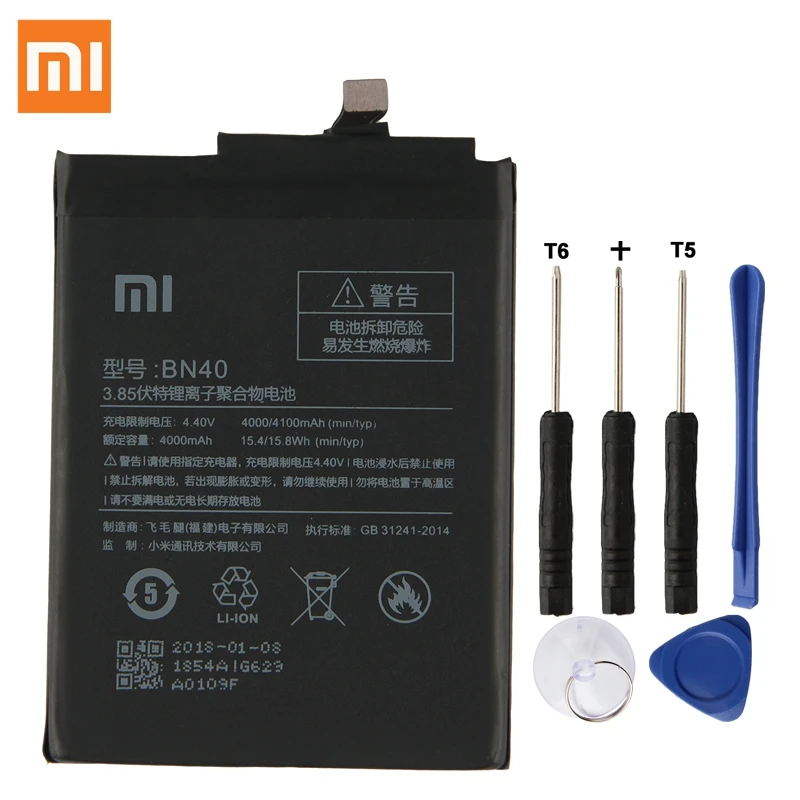 

Original XIAOMI BN40 Replacement Battery For Xiaomi Redmi 4 Pro Prime 3G RAM 32G ROM Edition Redrice 4 Phone Batteries 4100mAh