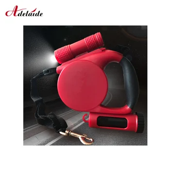 

Retractable Dog Leashes Pet automatic extension traction rope 5m round cord length LED light reflective auto stretching tractor