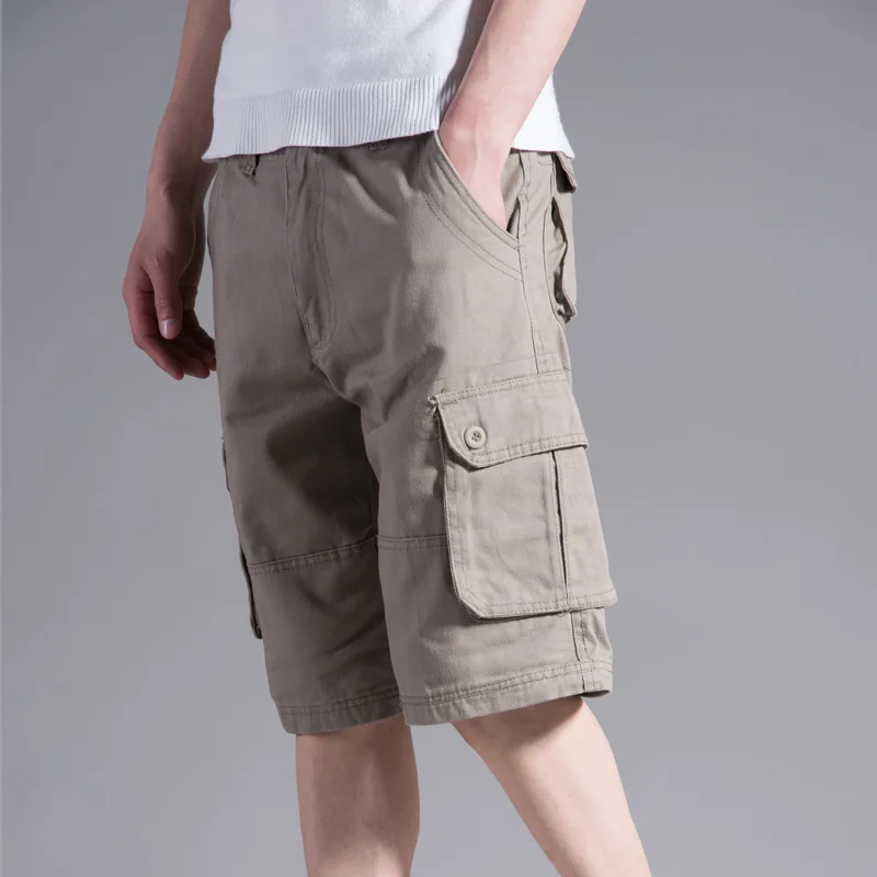 Clothes 2019 Summer Cargo Shorts Men Cotton Joggers Casual Short Pockets Sport Print Knee Length Green Camouflage Street Wear