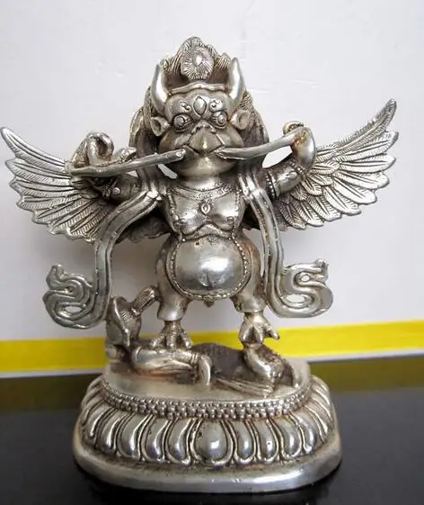 

Tibetan nepal Buddhist Silver bronze GARUDA statue bouddha statue