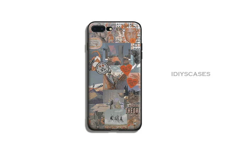 Vintage Style Collage art coque TPU soft silicone Phone Case cover Shell For Apple iPhone 5 5s Se 6 6s 7 8 Plus X XR XS MAX