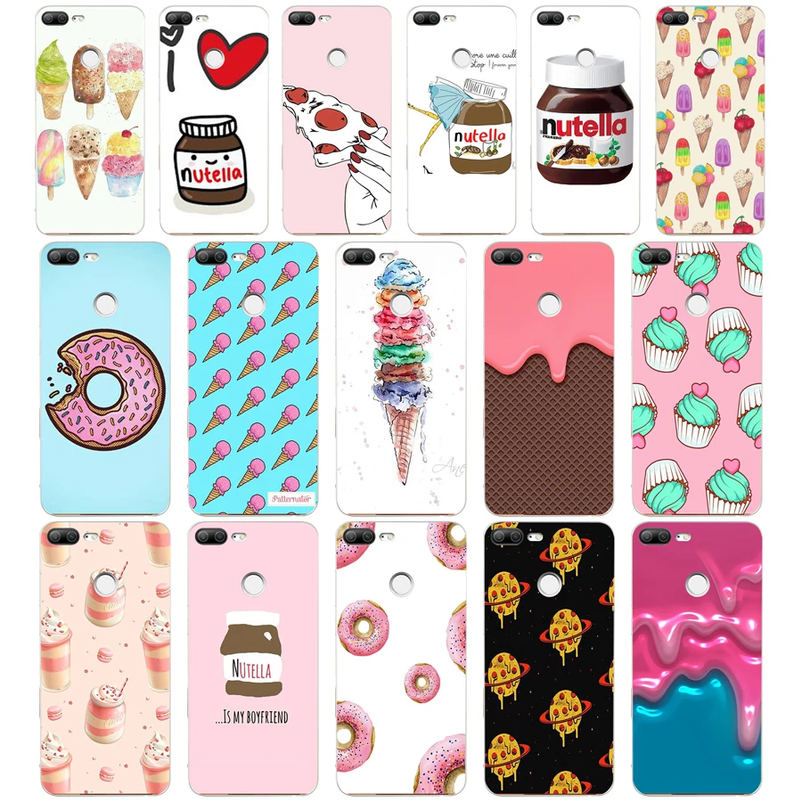 

212H Food Donuts Chocolate Ice Cream Cartoon Funny Soft Silicone Tpu Cover phone Case for huawei Honor 9 Lite 10 p 9 10 lite
