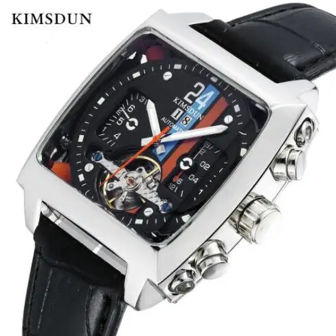 

Brand KIMSDUN Luxury Watch Luminous dial Men Wristwatch Sport Watch Automatic Mechanical Watch Leather Business Watches Wristwat