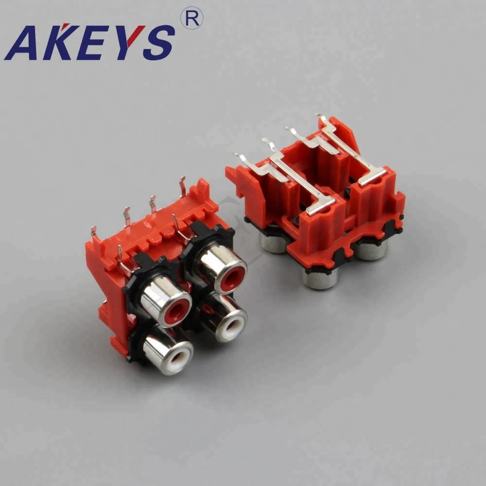 Av4-8.4-13 Pcb Mount Av Concentric Outlet Red 4 Rca Female Socket -  Switches - AliExpress