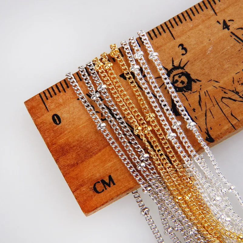 5 м/лот 2 мм металлическая цепочка с подвеской из бисера 4 цвета для самостоятельного изготовления ювелирных изделий браслет ожерелье оптом Rolo Овальные Цепочки