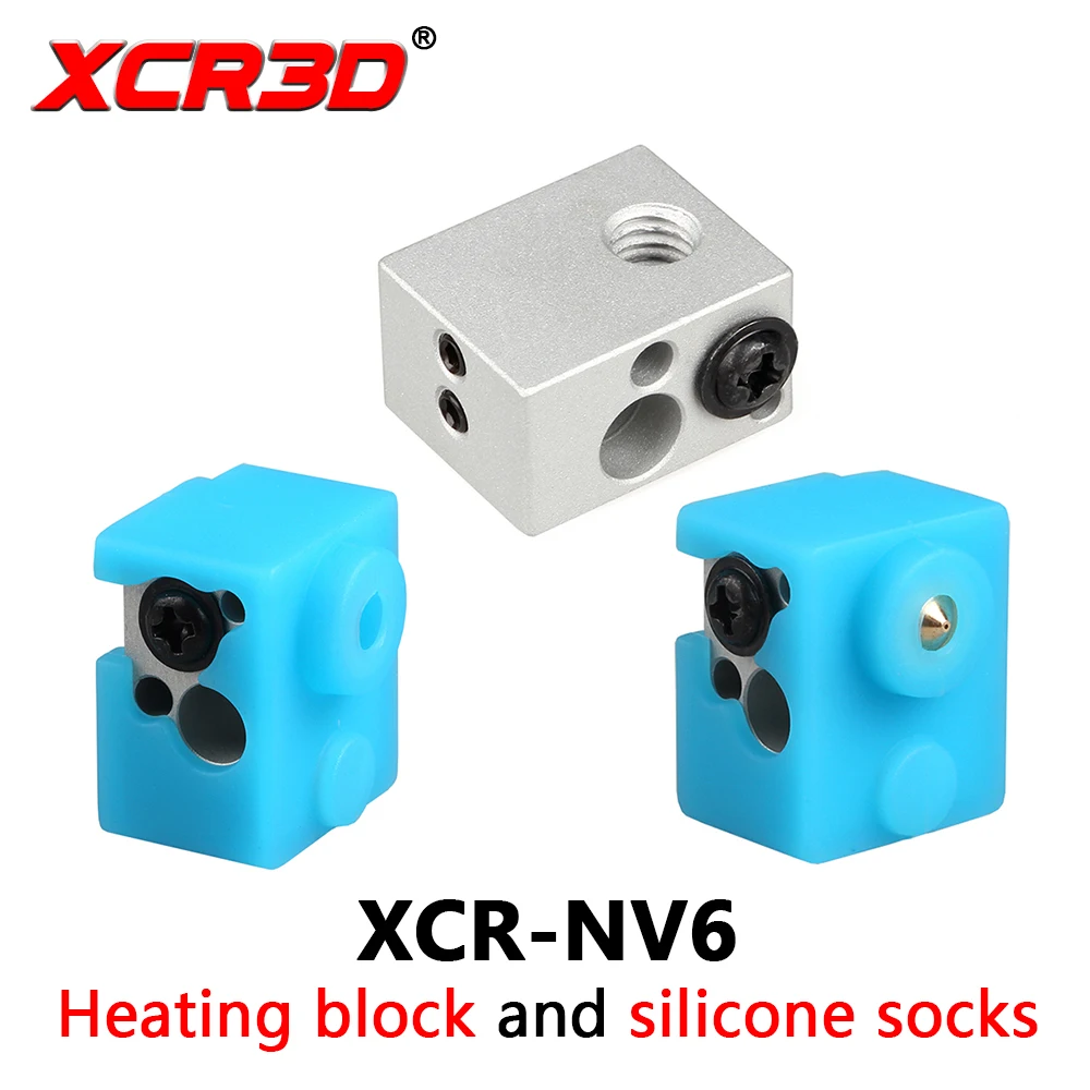 XCR NV6 нагревательный блок 3D принтер с силиконовым чехлом 0 4 мм комплект насадок
