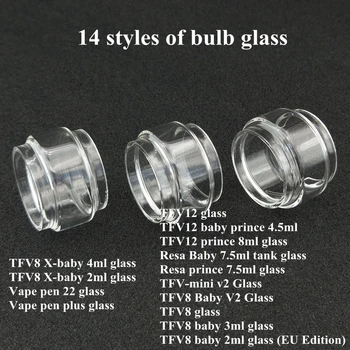 

DHL 50pcs Fat Extend Replacement Bulb Bubble Glass Tube for TFV12 prince TFV-mini v2 Resa TFV8 big baby X-baby Vape pen 22 plus