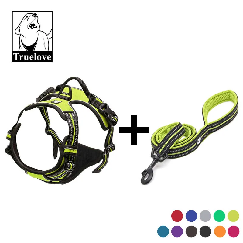 

Truelove No Pull Dog Harness And Leash Set 3M Reflective Soft Padded Chihuahua Vest Harness Leash For Dogs Pet Supplies