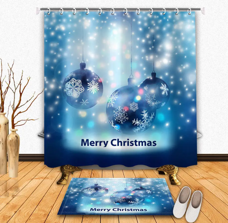 Christmas Ornament Balls Ribbon Snowflakes Holiday Shower