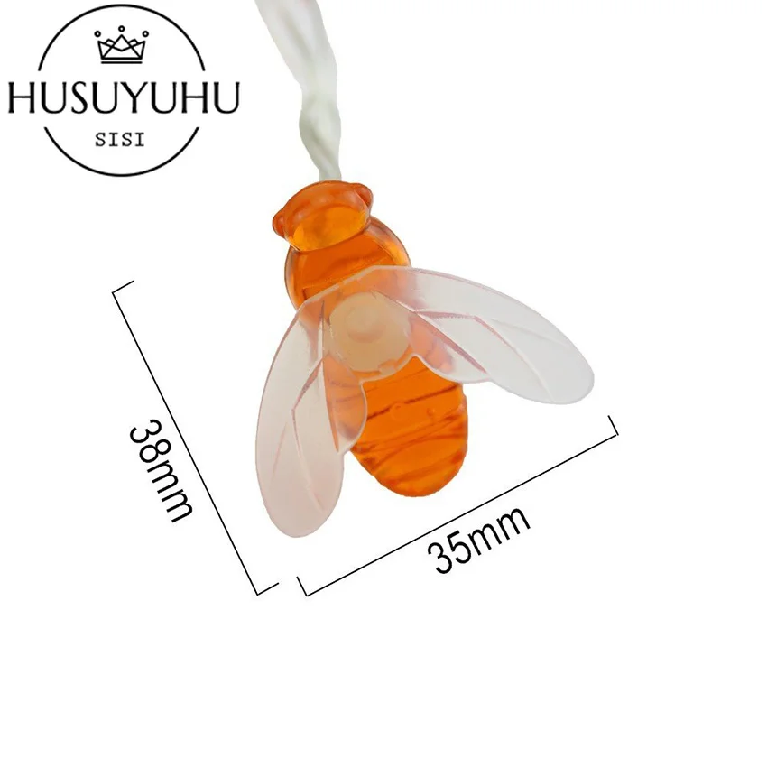 HUSUYUHU SISI IP65 Waterpro 10/20/30/40leds Bee Shaped LED String Lights Christmas Holiday Party Garden Decorative Fairy Lights HUSUYUHU SISI IP65 Waterpro 10/20/30/40leds Bee Shaped LED String Lights Christmas Holiday Party Garden Decorative Fairy Lights
