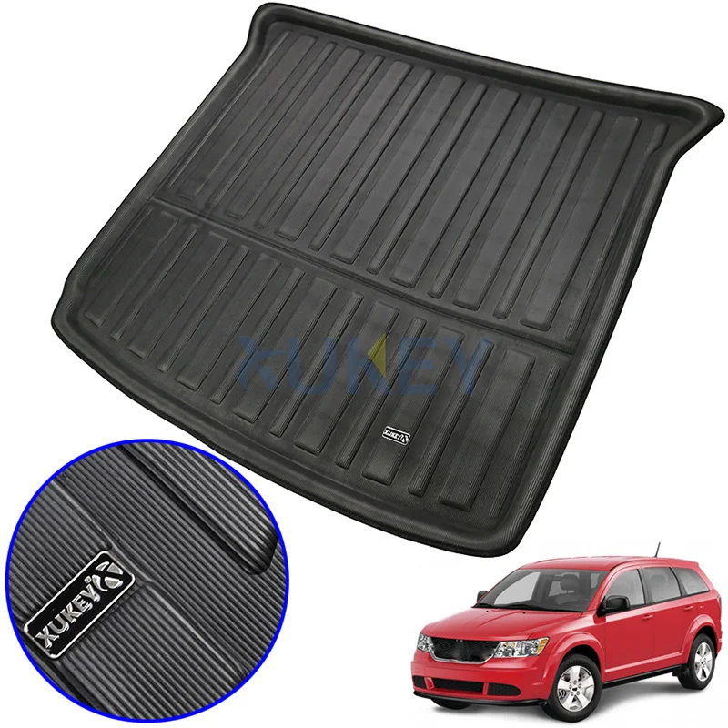 

Rear Trunk Boot Liner Cargo Mat Floor Tray Carpet Mud Kick Protector For Dodge Journey For Fiat Freemont 7-Seater 2009-2018