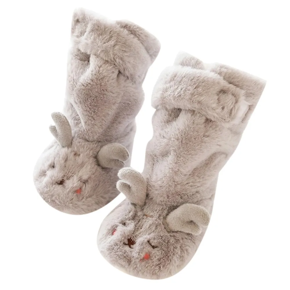 Милые детские носки толстые теплые нескользящие носки с рисунками животных для маленьких девочек и мальчиков тапочки г., зимние Chaussettes de sol