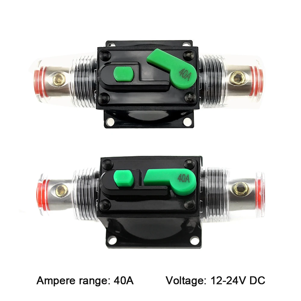 

New Universal 12-24V 40A/50A/60A/80A Car Audio Inline Circuit Breaker Fuse Electrical Breakers Overload Protection