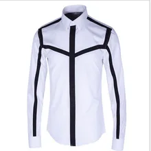 Новое прибытие hihg качество камвольный хлопок сшивание tide брендовая мужская нежелезная рубашка с длинными рукавами Тонкий Плюс Размер M L XL XXL 3XL 4XL